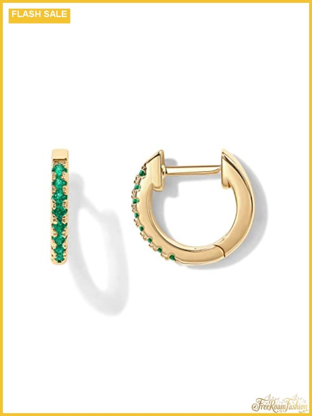 PAVOI 14K Gold Plated 925 Sterling Silver CZ Huggie Earrings